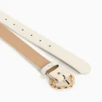 Ремень женский, 110&times;2.8 см, с пряжкой металл, белый