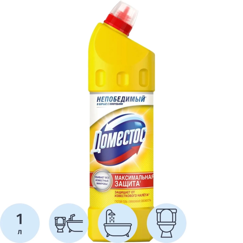 Средство для сантехники ДОМЕСТОС универсальное Лимонная свежесть 1л