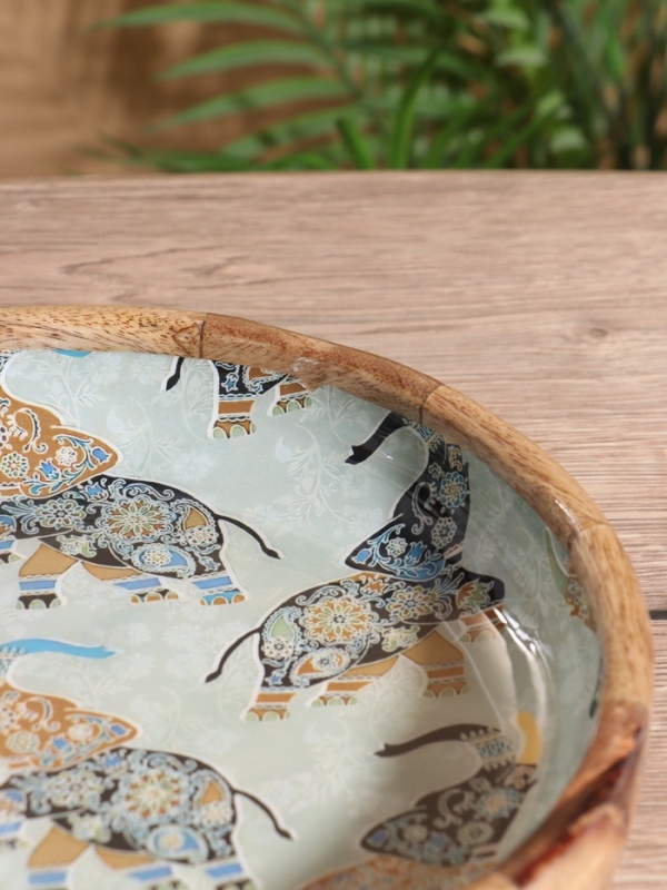 Блюдо Блюдо "Мудрый слон" дерево манго 25х25х4,5 см