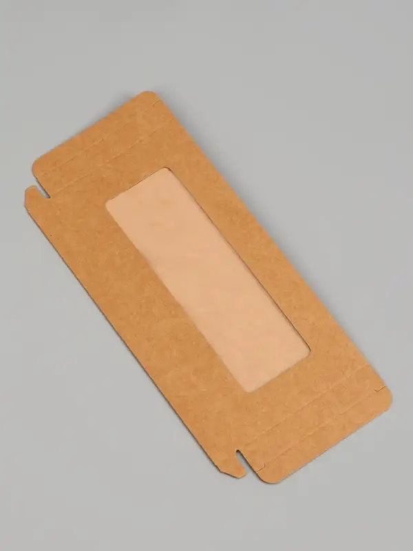 Коробка под плитку шоколада, крафт, с окном 17.1&times;8&times;1.4 см