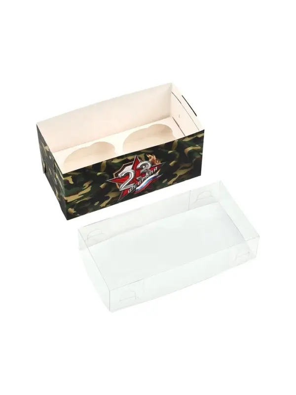 Коробка для капкейка &laquo;23 февраля&raquo;, 16&times;8&times;7.5 см