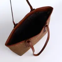 Сумка женская тоут на молнии, 30&times;11&times;25 см, коричневая