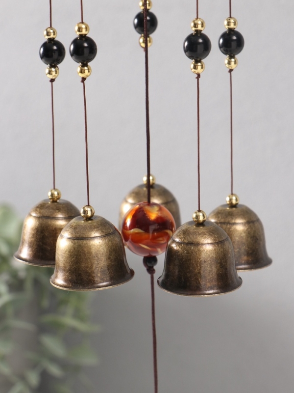 Музыка ветра металл от сглаза "Солнышко" 5 колокольчиков h=60см