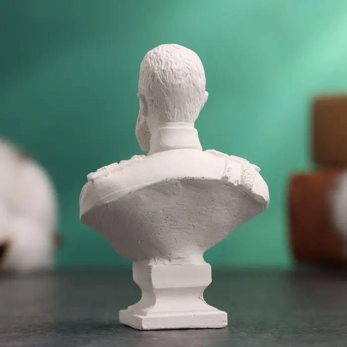 Бюст &laquo;Император Александр III&raquo;, фигурка гипс, белый, 4.5&times;2.5&times;6.5 см