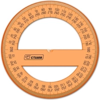 Транспортир 10 см 360 &nbsp;градусов, NEON Cristal, цвет ассорти ТР41