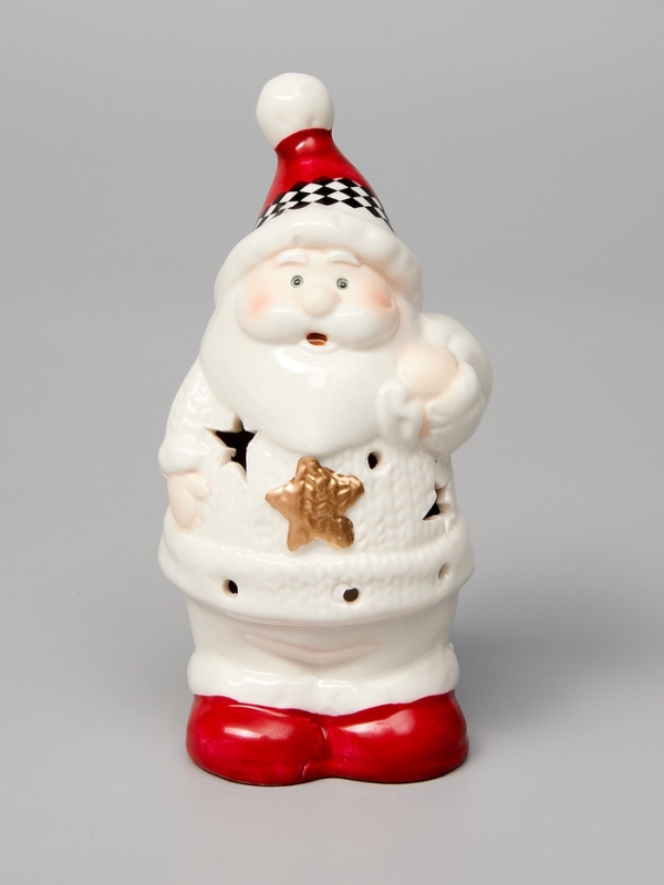 Светодиодная фигура  Светодиодная фигура "Дед мороз в свитере" 13.8х6х7, 1 LED, LR44x3(в компл.), Т/БЕЛЫЙ