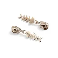 Бегунок для молнии &laquo;Спираль&raquo;, №5, &laquo;Рыба&raquo;, 10 шт., цвет никель