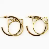 Серьги кольца с подвесом Cute, 3 см