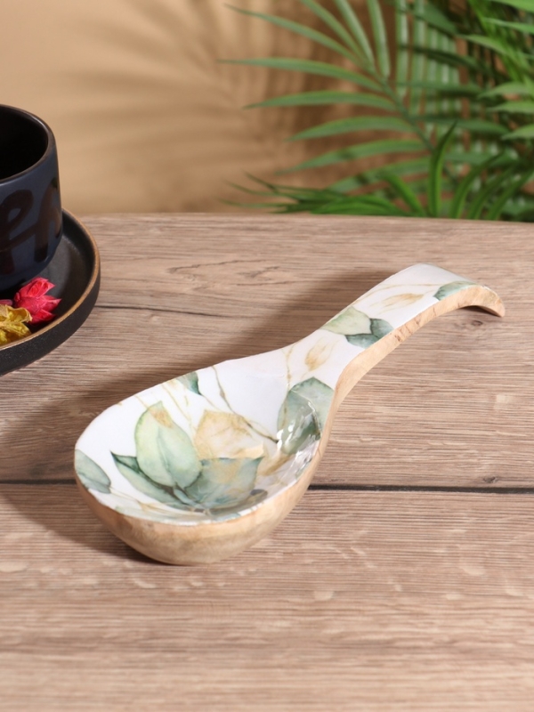 Подставка под ложку Подставка под ложку "Листья" дерево манго 25,5х9х3,8 см