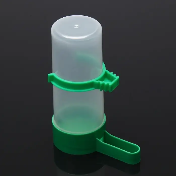 Поилка/кормушка для птиц 10.5&times;3.5 см, 90 мл, зелёная