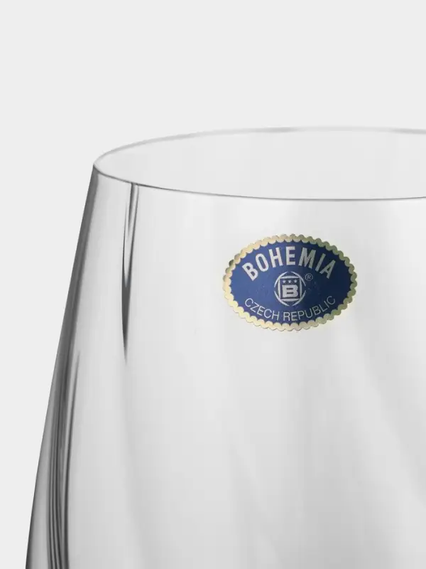Бокалы для белого вина CRYSTAL BOHEMIA CREX OPTIC, 480 мл, набор 2 шт., стекло, прозрачные