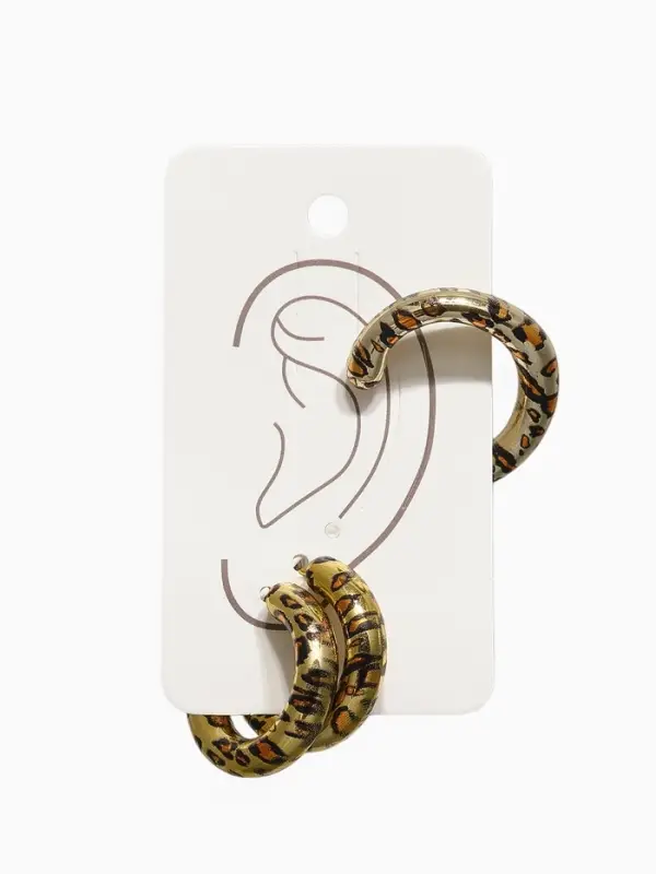 Серьги и каффы QF &laquo;Леопард&raquo;, набор, цвет золото