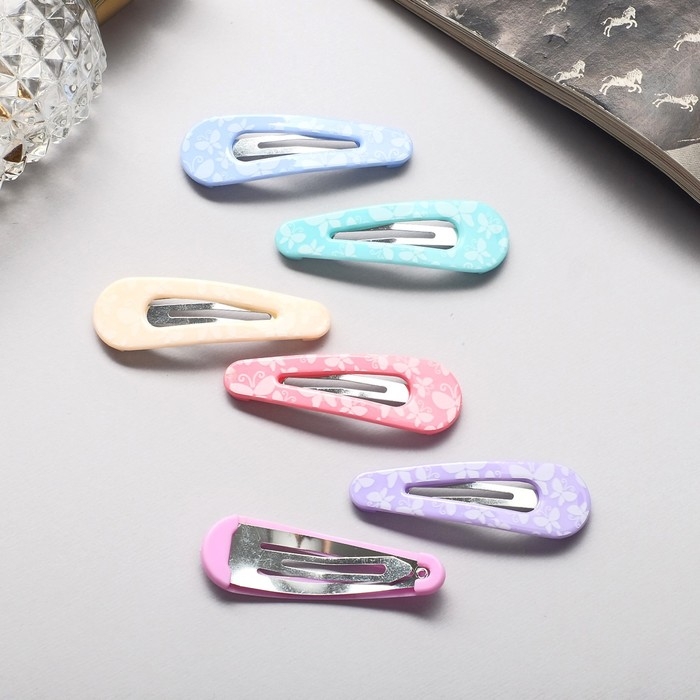 Невидимка для волос  Невидимка для волос "Беатрис" (набор 6 шт) бабочки, 5 см