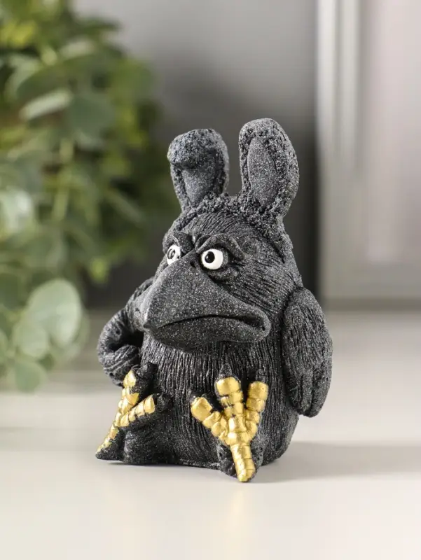 Сувенир Ворона в шапке , 7,5х5,5х5см