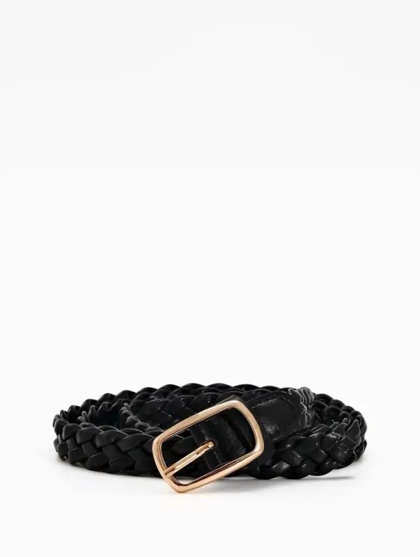 Ремень жен 03-01-01-01, Июнь2501, 1,8*0,3*110 см, без винта, пряж золото, 1 прокол, черный   1090311