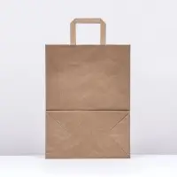 Пакет бумажный, плоская ручка крафт 26&times;15&times;35 см, 90 г/м&sup2;