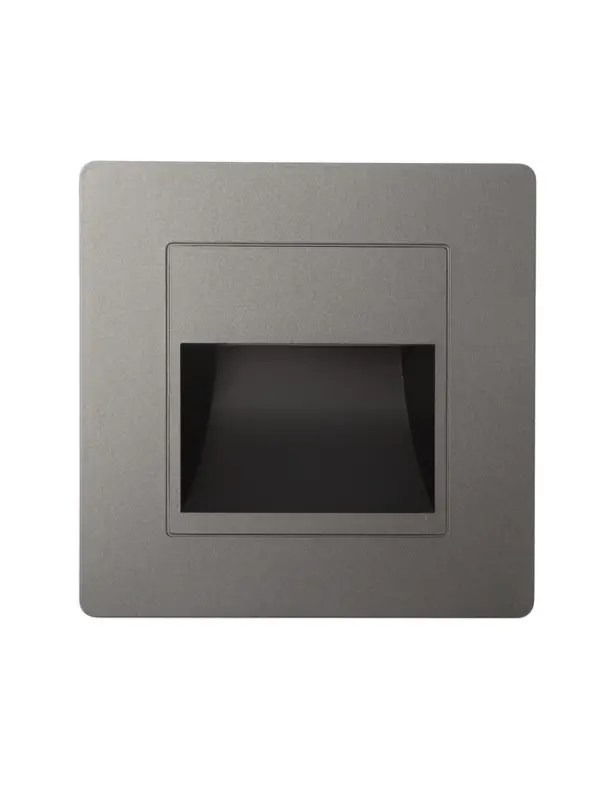 Встраиваемый светильник для лестницы, 1.5 Вт, 60 Лм, 3000К, 86&times;86 мм, IP20, 220 В, серебристый, свечение тёплое белое