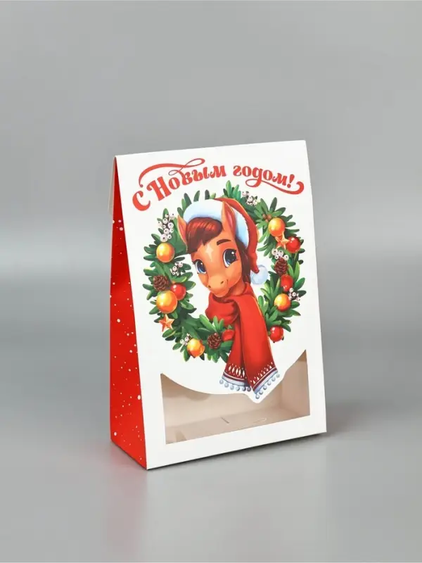 Коробка складная «С Новым годом!»,лошадка, 15 × 7 × 22 см Коробка складная «С Новым годом!»,лошадка, 15 × 7 × 22 см