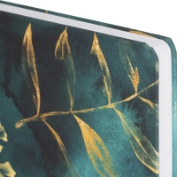 Блокнот Floral А5 96л. клетка, обл. тв.лам.картон, сшивка,резинка,зелен