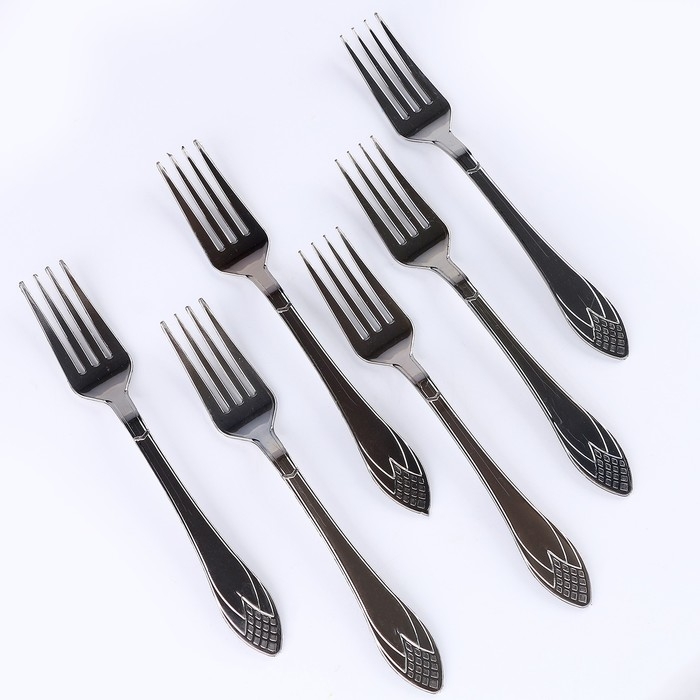 Вилки пластиковые, в наборе 6 шт., цвет серебро Вилки пластиковые, в наборе 6 шт., цвет серебро