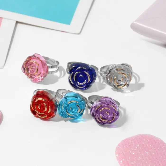 Кольцо детское Выбражулька «Розочка», МИКС, безразмерное Кольцо детское Выбражулька «Розочка», МИКС, безразмерное