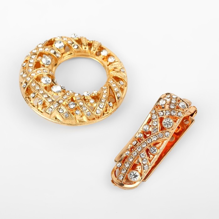 Декоративная застёжка, 7,5 × 4,5 см, цвет золотой Декоративная застёжка, 7,5 × 4,5 см, цвет золотой