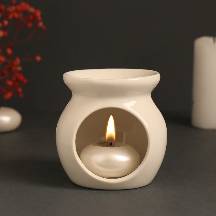 Аромалампа керамика Аромалампа керамика "Люблю любить и люблю об этом говорить" белая 7,2х7,2х7,8 см