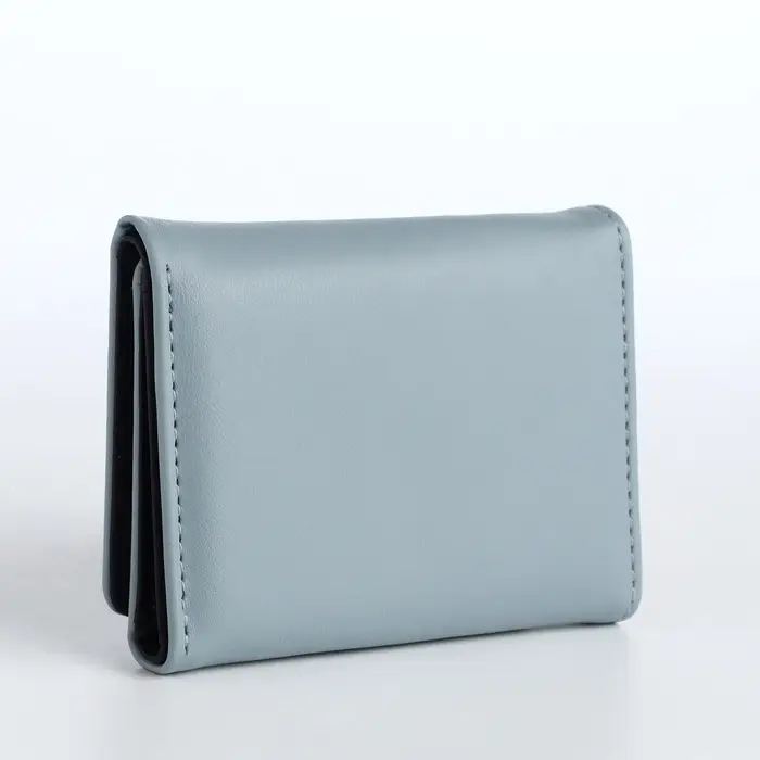 Кошелёк &laquo;Цветочек&raquo;, маленький, для девочки, на кнопке, голубой