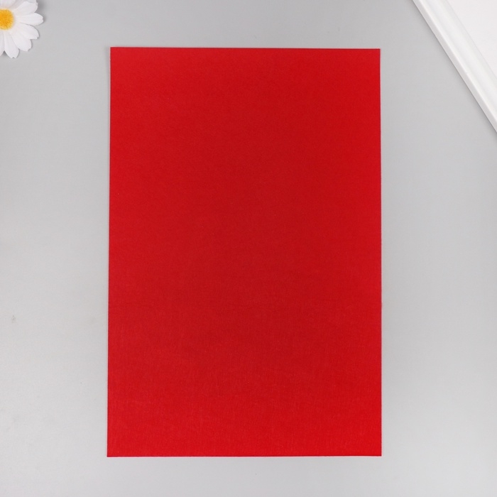 Фетр клеевой жёсткий "Красный" 1 мм (набор 10 листов) формат А4