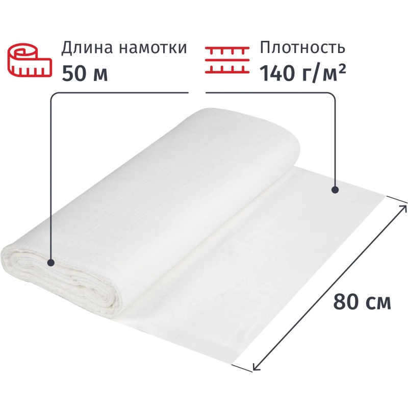 Полотно техническое ВАФЕЛЬНОЕ отбеленное, рулон 0,8х50м, пл. 140 г/м2