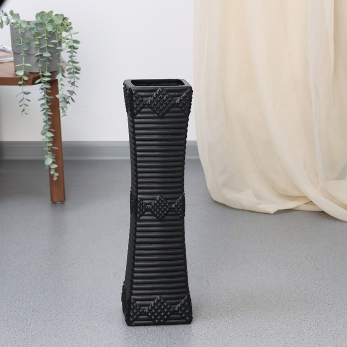 Ваза керамика напольная Ваза керамика напольная "Харви" 46х12 см, чёрный
