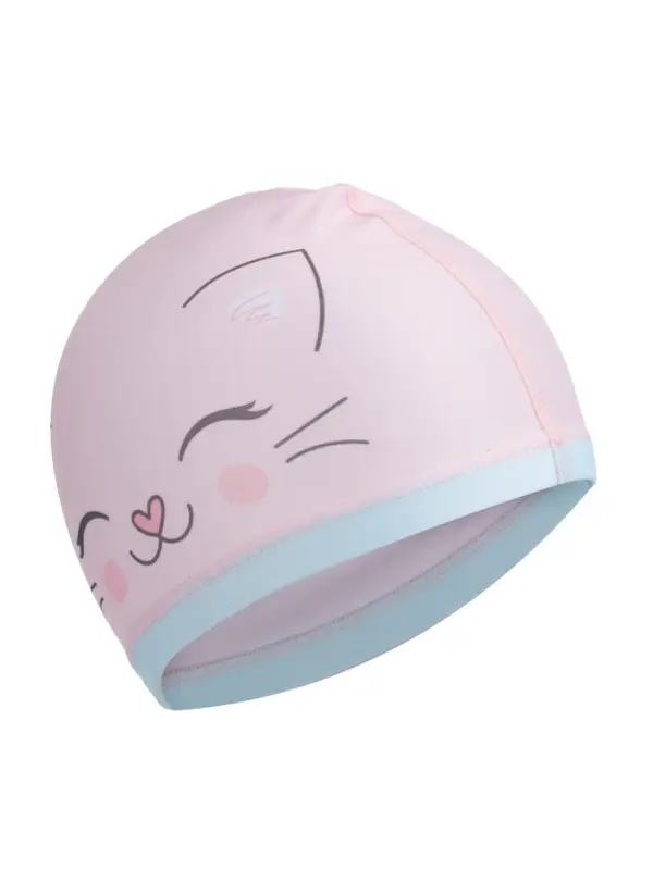 Шапочка для плавания детская &laquo;Котик&raquo;, тканевая, обхват 46-52 см