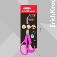 Ножницы детские для левшей 14 см, ErichKrause Joy Ergo, с закруглёнными концами лезвий и линейкой, МИКС