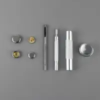 Кнопки установочные, Дельта, d=15 мм, 40 шт., с установщиком, в органайзере, 11.8&times;8.1&times;2.3 см, цвет серебряный