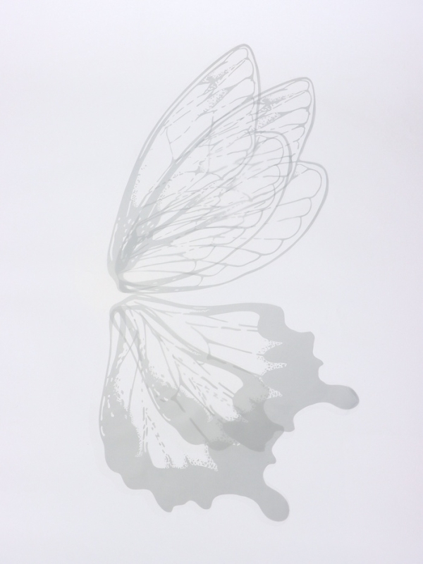 Декор флористический для букетов,  Декор флористический для букетов, "Крылья бабочки", серебро, 50х56 см