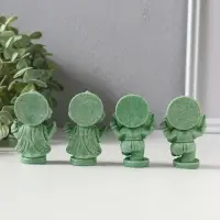 Сувенир полистоун "Ганеша" набор 4 шт зелёный 2,8х4х6,2 см