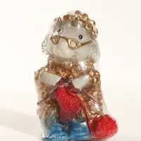 Свеча новогодняя "Овечка со спицами" 6х6х9,5 см, золотой