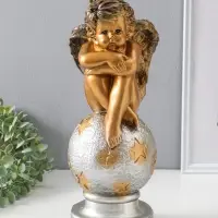 Фигура гипс &laquo;Ангел на шаре&raquo;, бронза, 38&times;15&times;14 см