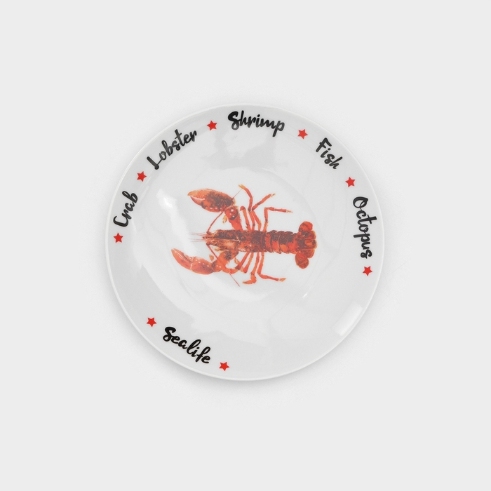 Набор фарфоровых тарелок Sealife, 6 предметов, рисунок МИКС Набор фарфоровых тарелок Sealife, 6 предметов, рисунок МИКС