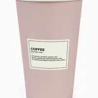 Стакан одноразовый бумажный для кофе "Кофе- это счастье", бежевый 400 мл