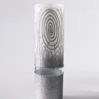 Ваза «Соблазн», прямая, h=26 см, стекло, бело-серебристая Ваза «Соблазн», прямая, h=26 см, стекло, бело-серебристая