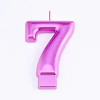 Свеча для торта «Европейская ГИГАНТ», цифра 7, 7 см, фиолетовый металлик