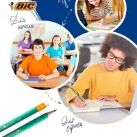 Набор карандашей чернографитных BIC. Evolution, 3 штуки, НВ, шестигранные, пластиковые, зелёный корпус