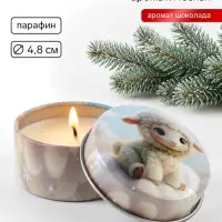 Свеча ароматическая, в железной банке &laquo;Тепла и уюта&raquo;, шоколад, d=4.8 см