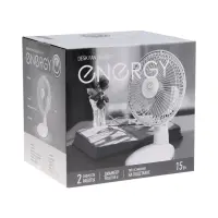 Вентилятор ENERGY EN-0603, настольный, 15 Вт, d=15 см, 2 скорости, бело-бирюзовый