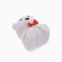 Футляр под кольцо, серьги &laquo;Мишка&raquo;, бархатный, 4.5&times;5&times;3.5 см, белый