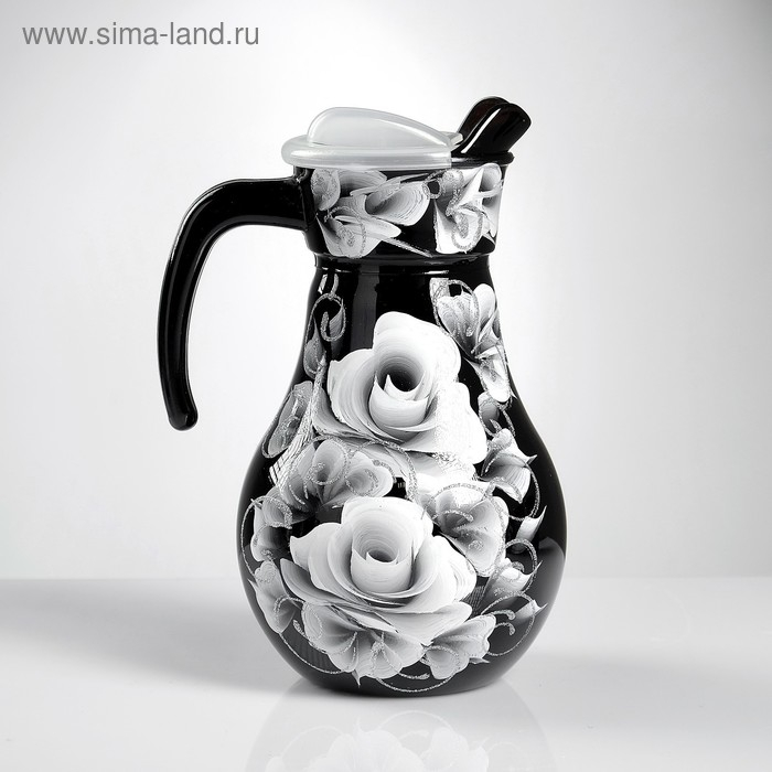 Набор для сока с подносом "Розы" художественная роспись, 6 стаканов 1250/200 мл