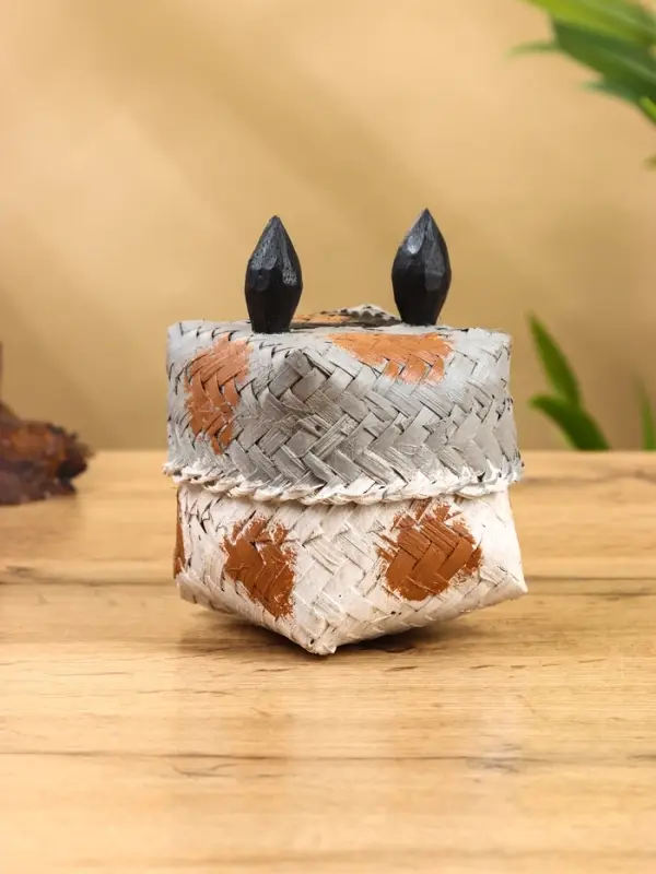 Корзинка &laquo;Кот&raquo;, 8&times;8&times;13 см, бамбук