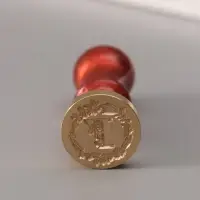 Печать для сургуча с пластиковой ручкой &laquo;Венок с буквой F&raquo;, 2.5&times;2.5&times;6.3 см