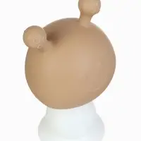 Прорезыватель силиконовый для зубов с погремушкой 3 в 1 M&B «Зайка», бежевый